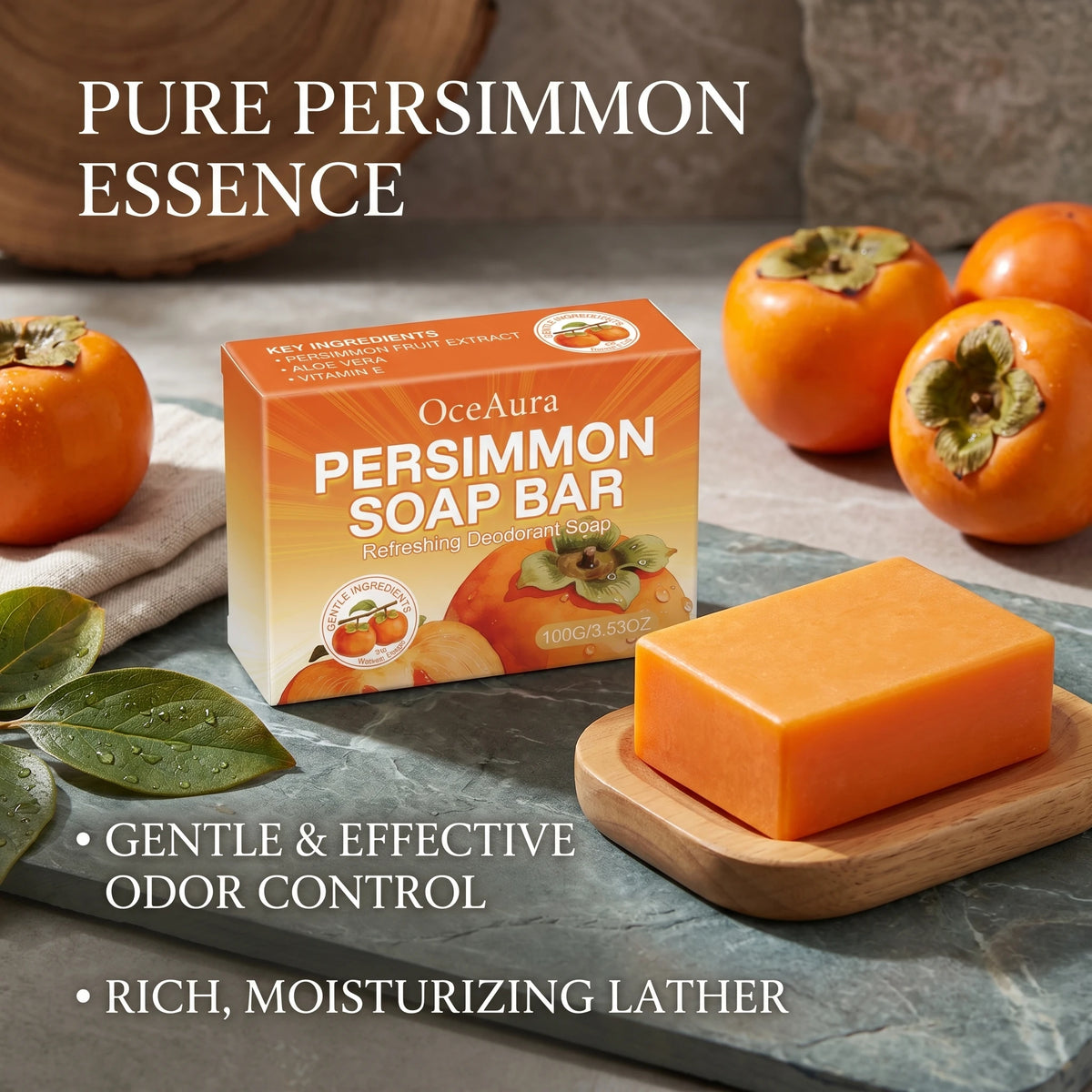 Persimmon Soap Bar for Natural Body Odor Deodorization