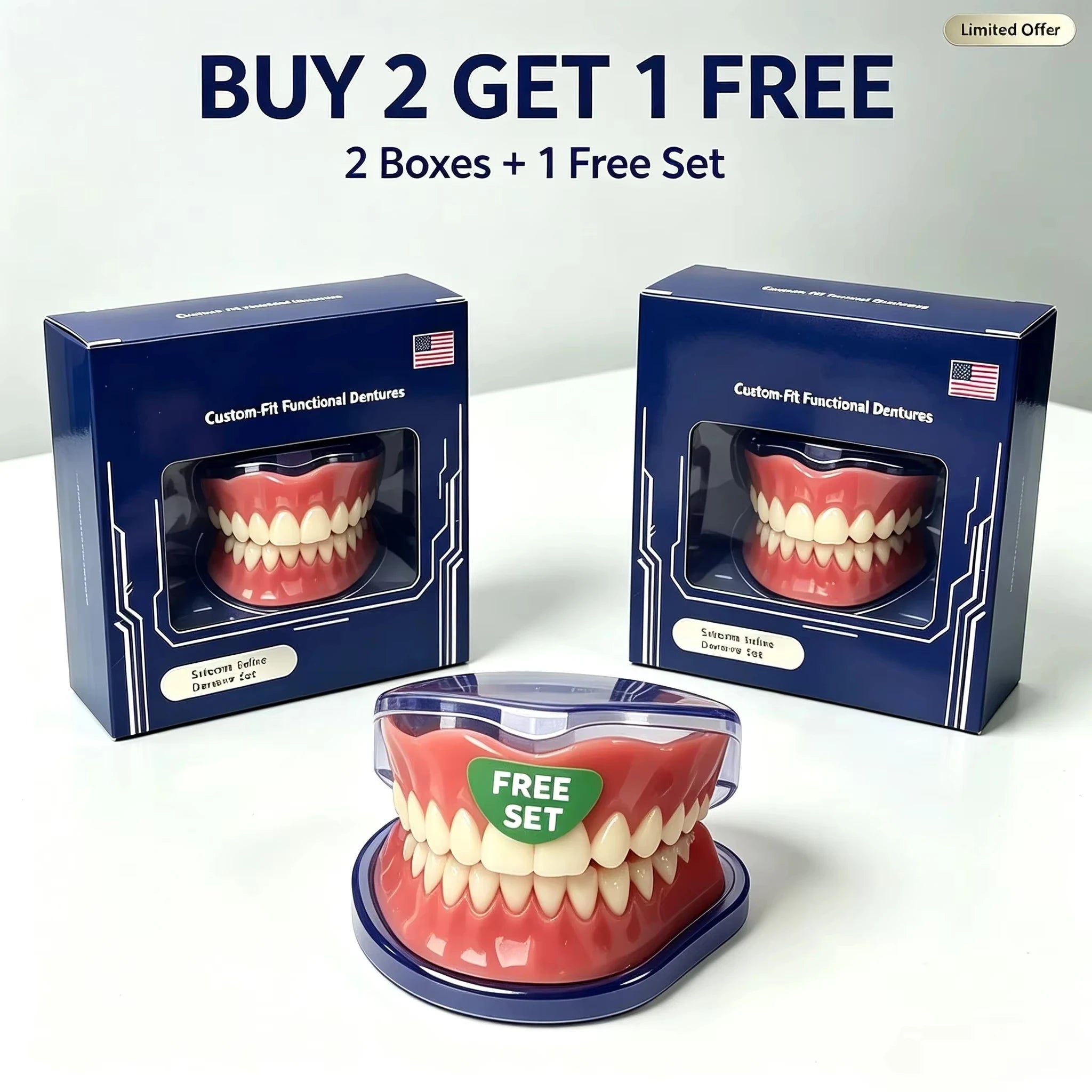 Instant Smile Resin Dentures Full Mouth Set - 8