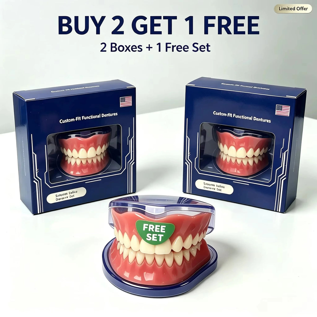 Instant Smile Resin Dentures Full Mouth Set