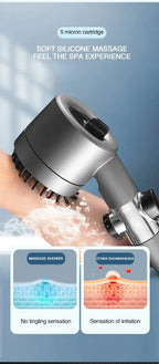High-Pressure Adjustable Shower Head with Massage Brush