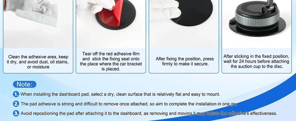 Adhesive Dashboard Mounting Disks for Car Suction Cup Holders