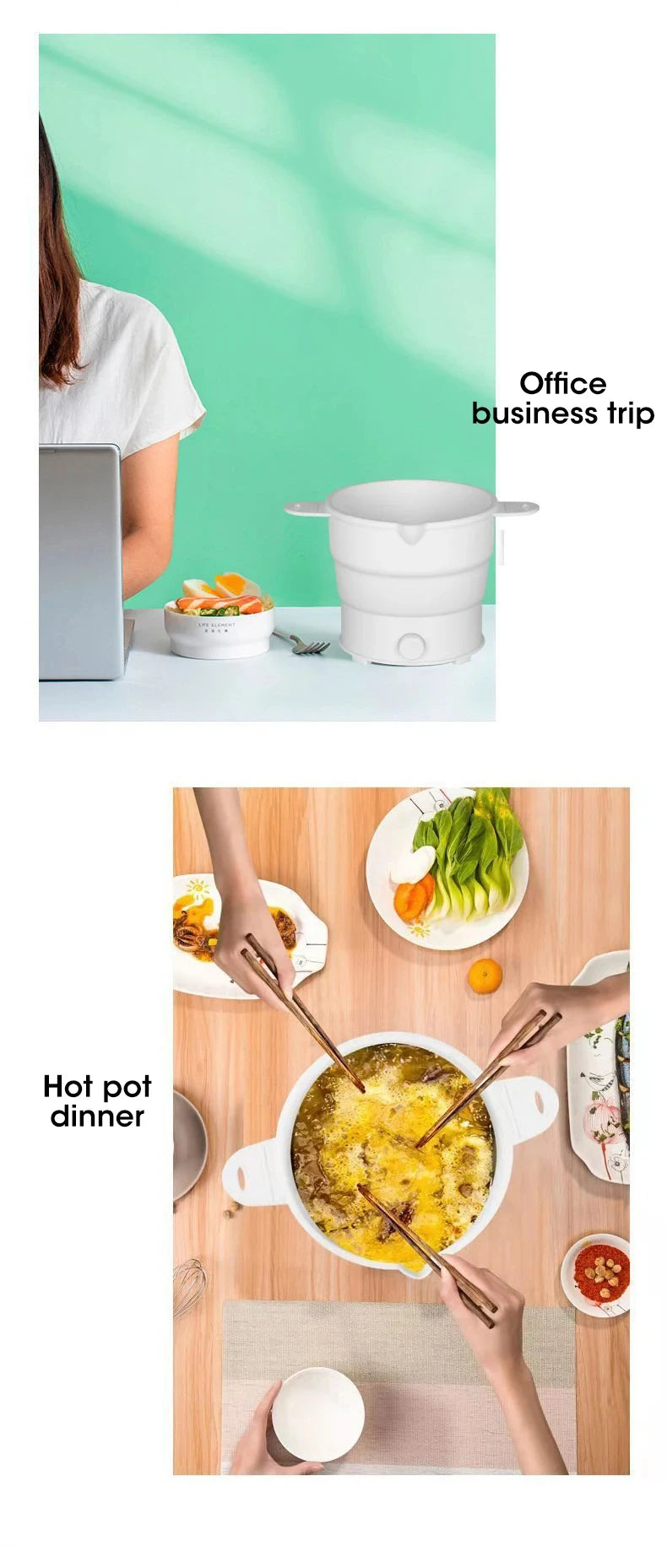 Portable Foldable Electric Hot Pot for Travel and Camping - 12