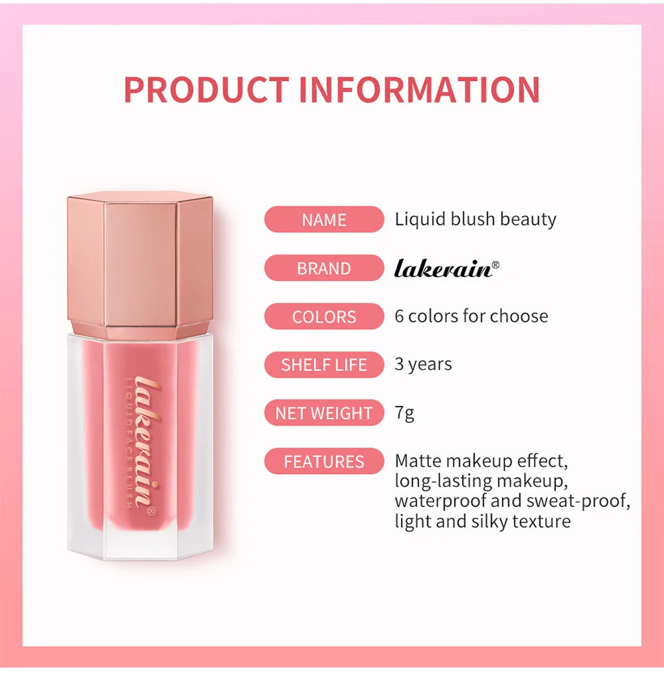 Waterproof Velvet Matte Liquid Face Blush