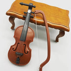 Miniature Violin Prop for Dollhouse and Home Decor