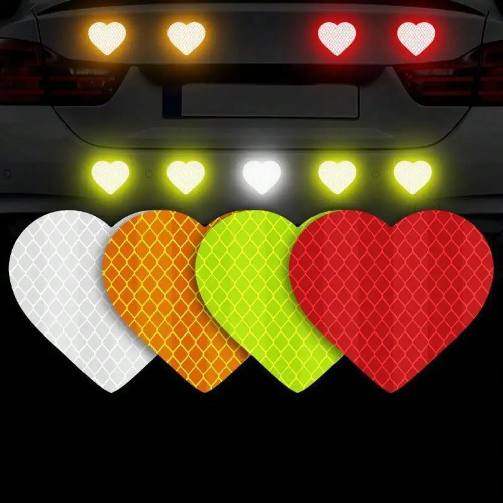 Reflective Heart Safety Stickers for Night Driving