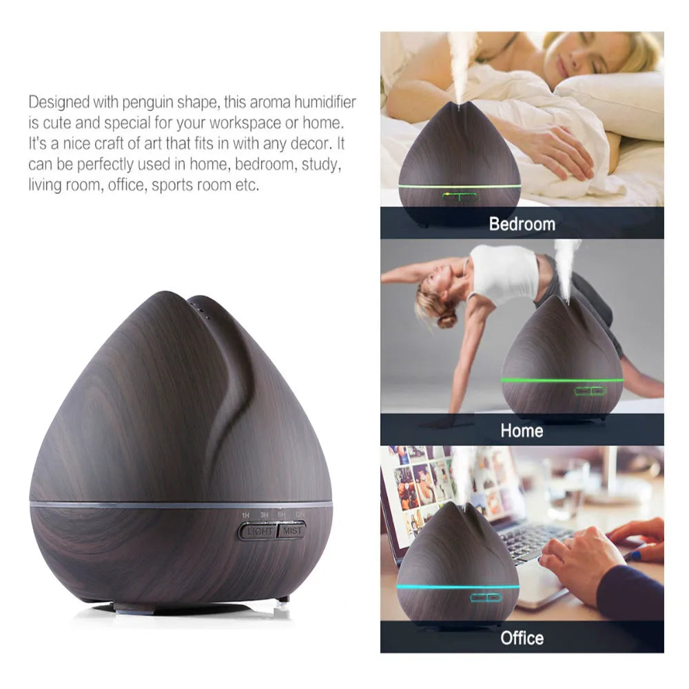 Ultrasonic Aroma Diffuser with 7 Color LED Lights and Remote Control