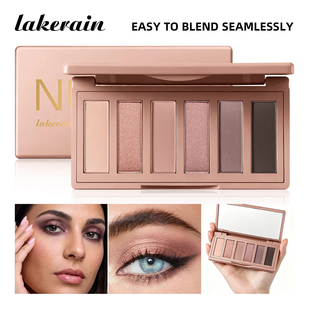 6-Color Soft Pink Neutral Eyeshadow Palette