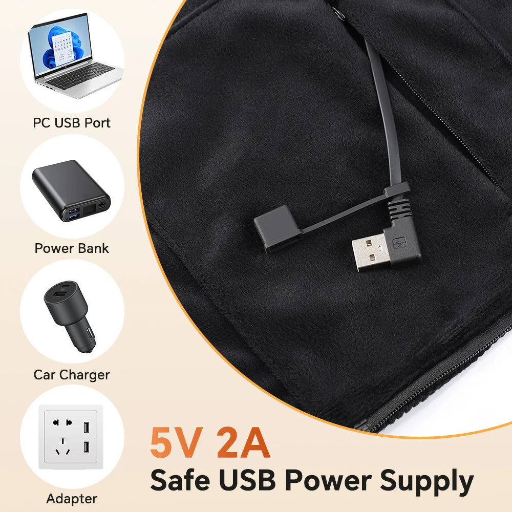 Wearable USB Graphene Heated Hooded Shawl - 11