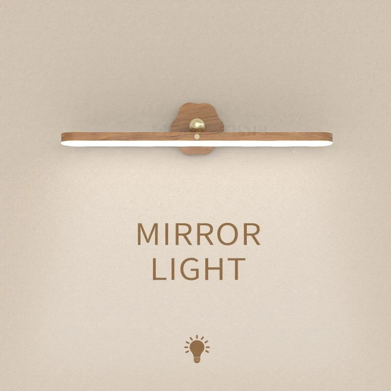 Portable Rechargeable Wooden Magnetic LED Wall Lamp - 6
