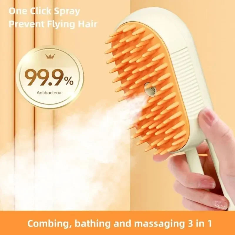 3-in-1 Steam Grooming Brush for Pets