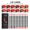 Professional 12-Color Waterproof Lip Liner Pencil Set
