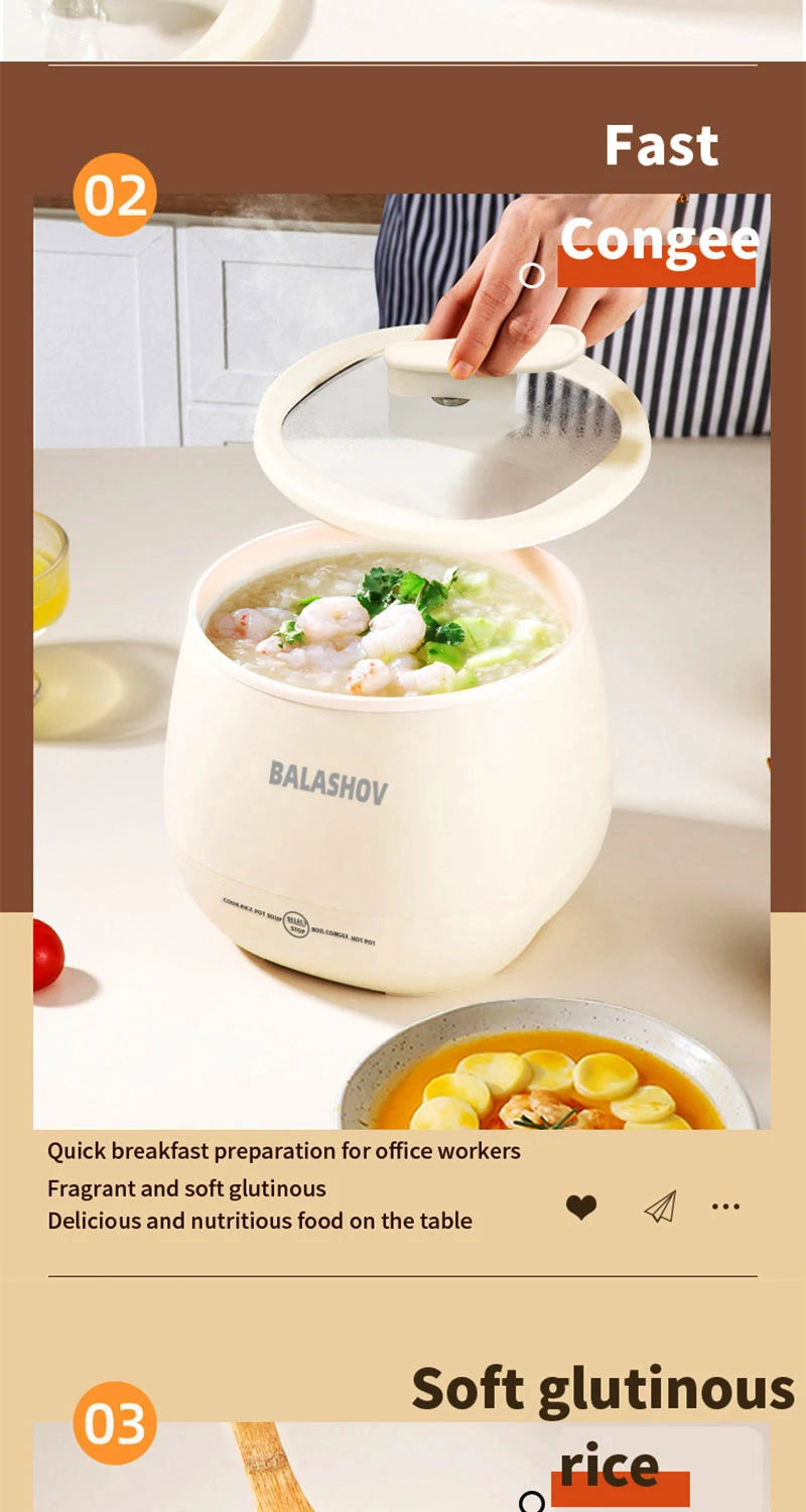 Portable 1.8L Smart Mini Rice Cooker for Small Kitchens and Dorms - 13