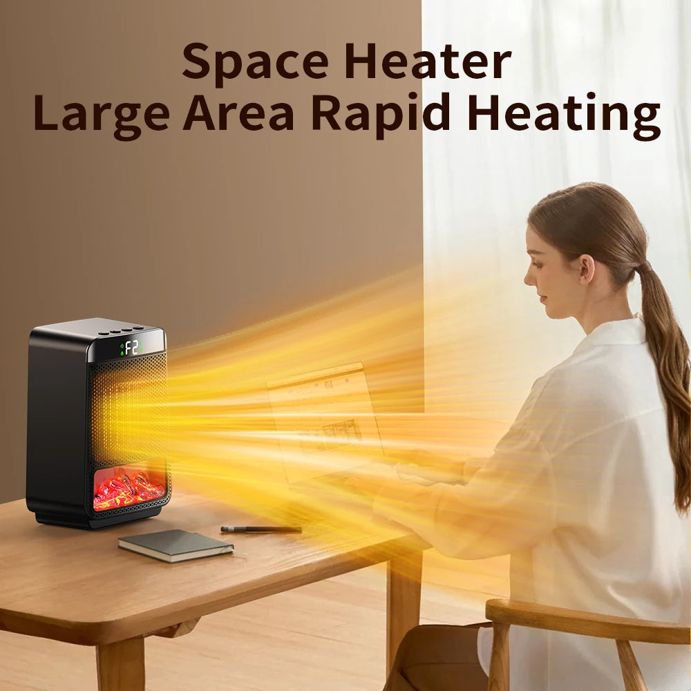 Portable Electric Space Heater with Ambient Flame Light - 10
