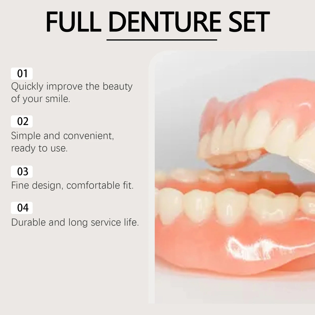Temporary Silicone Denture Set for Instant Smile Restoration