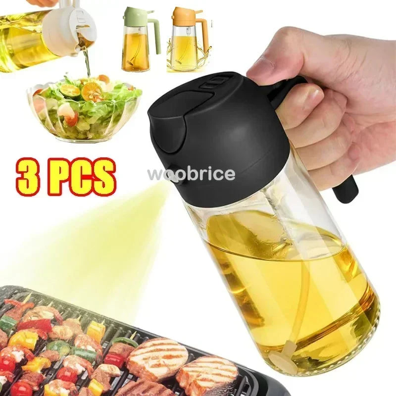 2-in-1 Glass Oil Dispenser and Spray Bottle