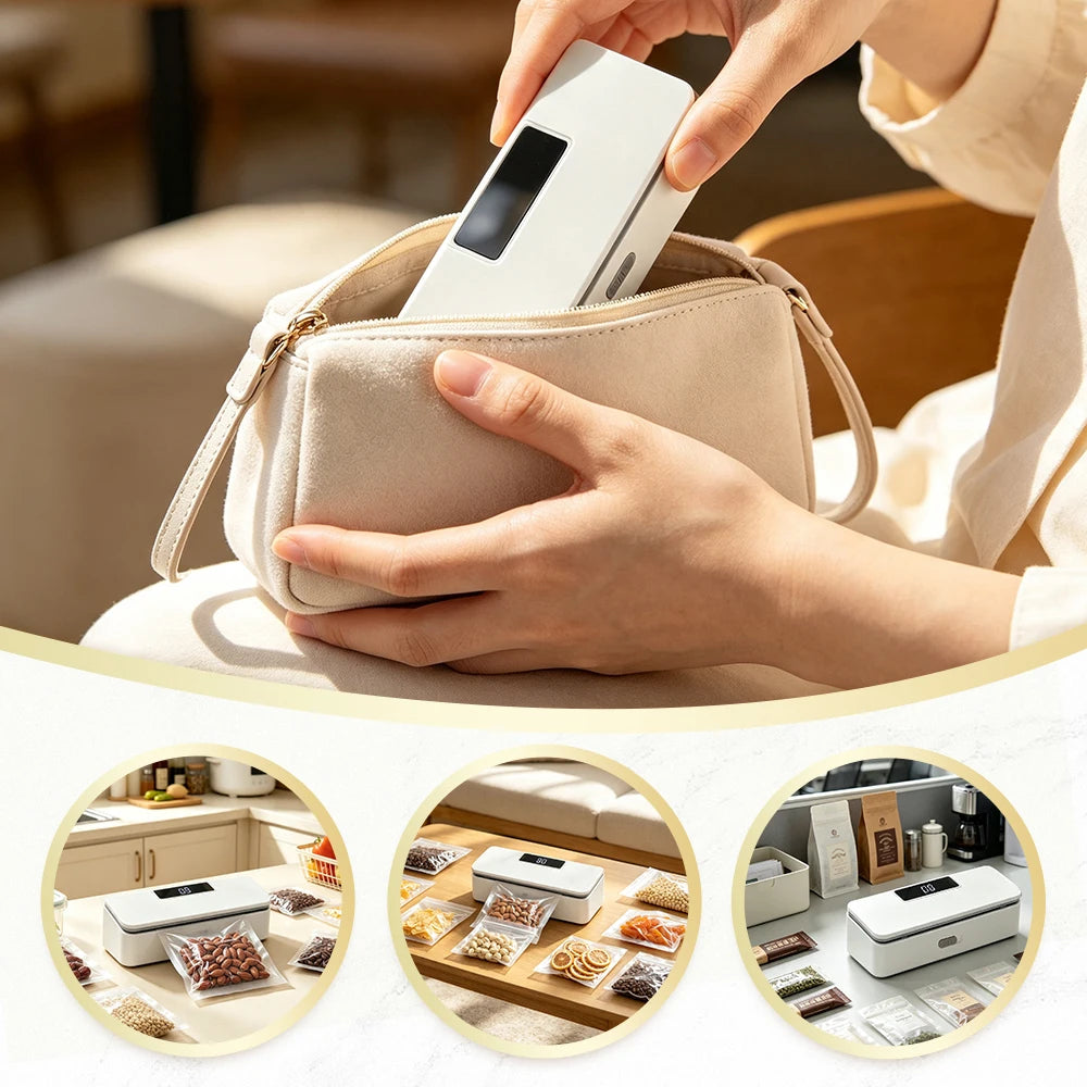 Rechargeable Handheld Mini Bag Sealer with Cutter