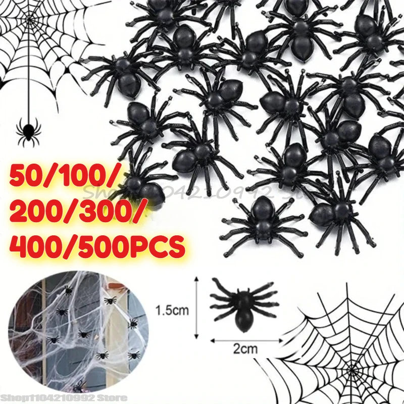 Mini Realistic Black Spider Props for Halloween Decorations
