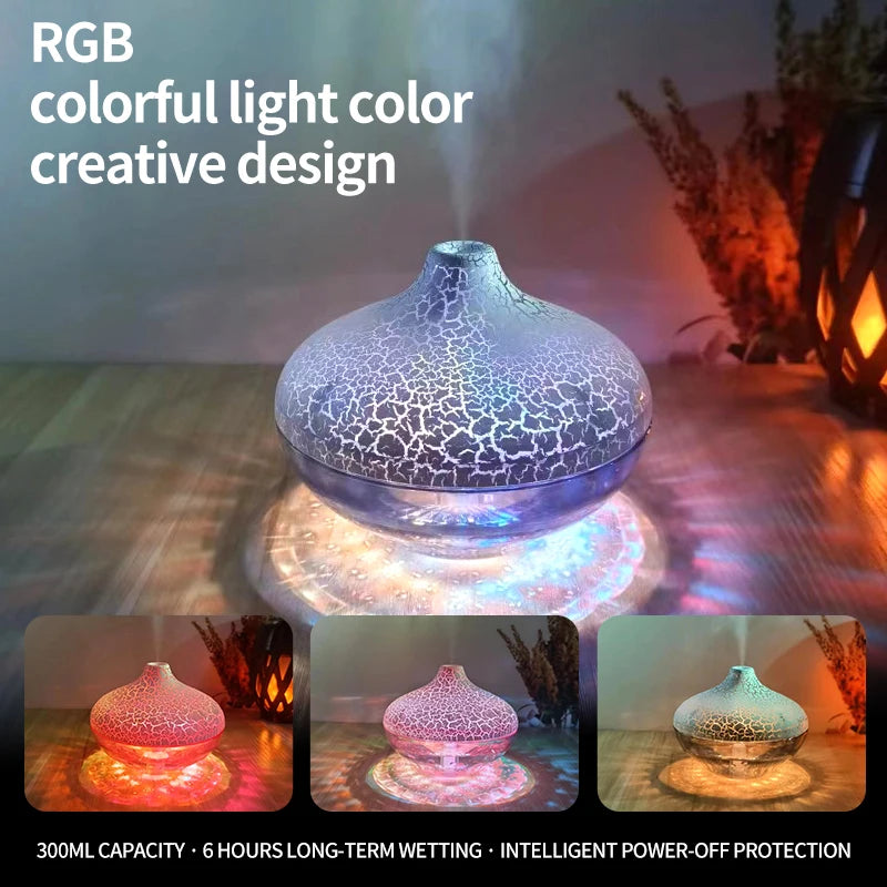 Crystal Crack LED Desktop Humidifier for Home and Bedroom - 4