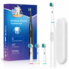 Rechargeable Electric Toothbrush with 5 Modes and 4 Brush Heads