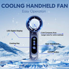 Rechargeable Handheld Turbo Fan with Ice Cooling Technology