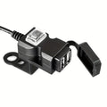 Dual USB Motorcycle Charger for Handlebars and Rearview Mirrors