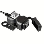 Dual USB Motorcycle Charger for Handlebars and Rearview Mirrors