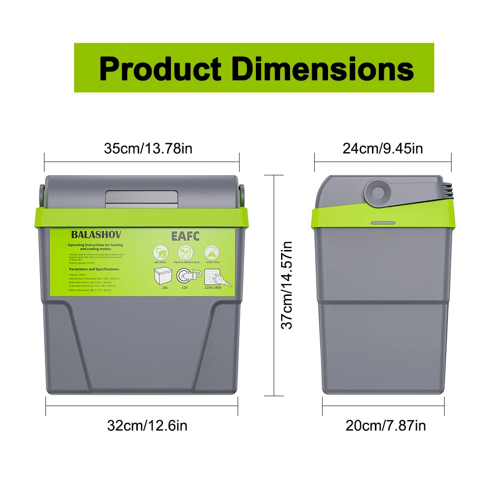 Portable 20L Electric Cooling and Heating Fridge for Travel - 6