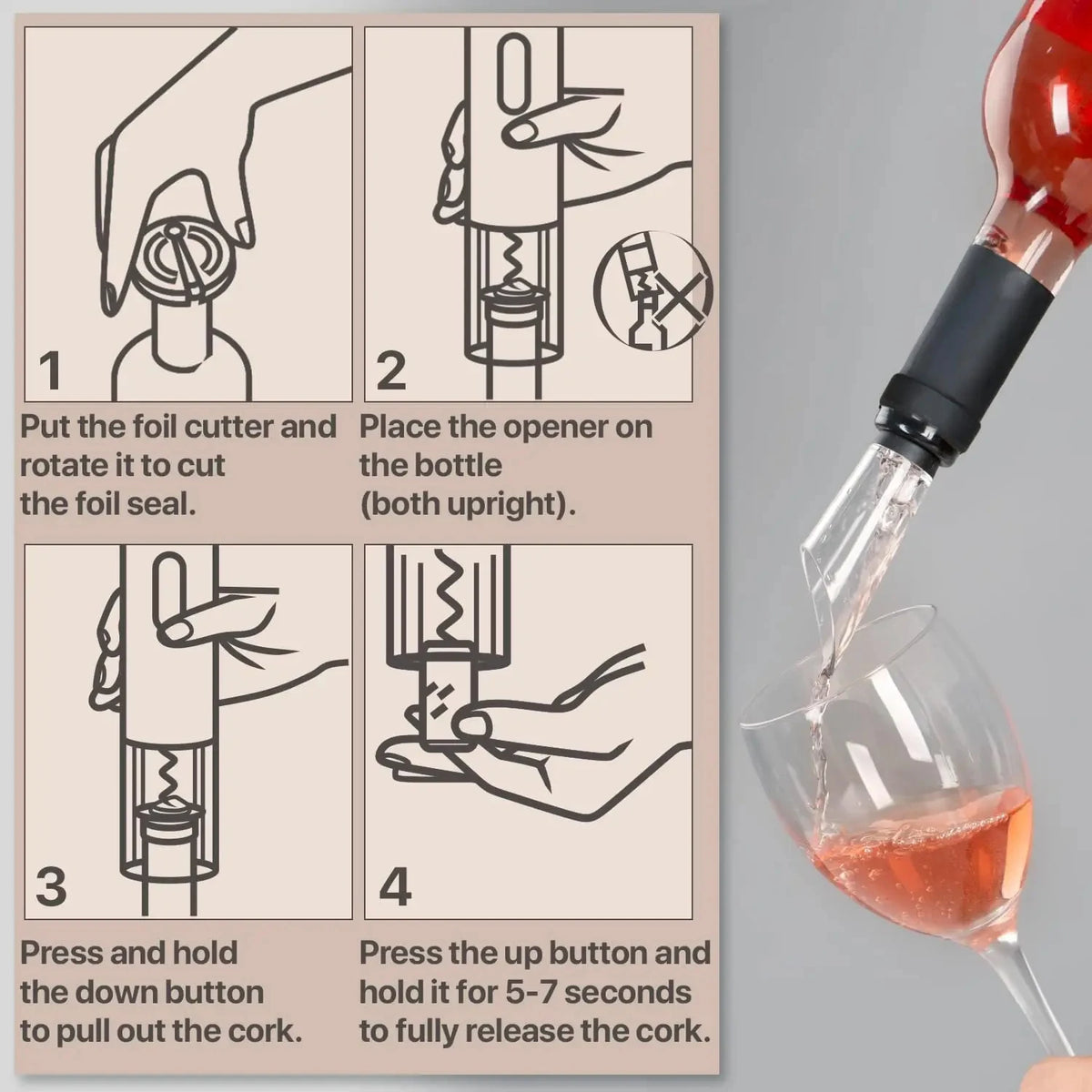 Automatic Rechargeable Electric Wine Bottle Opener
