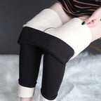 Fleece-Lined Sheer Thermal Tights for Women