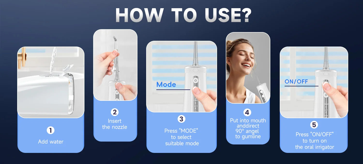 Portable Cordless Electric Water Flosser for Teeth Cleaning - 13