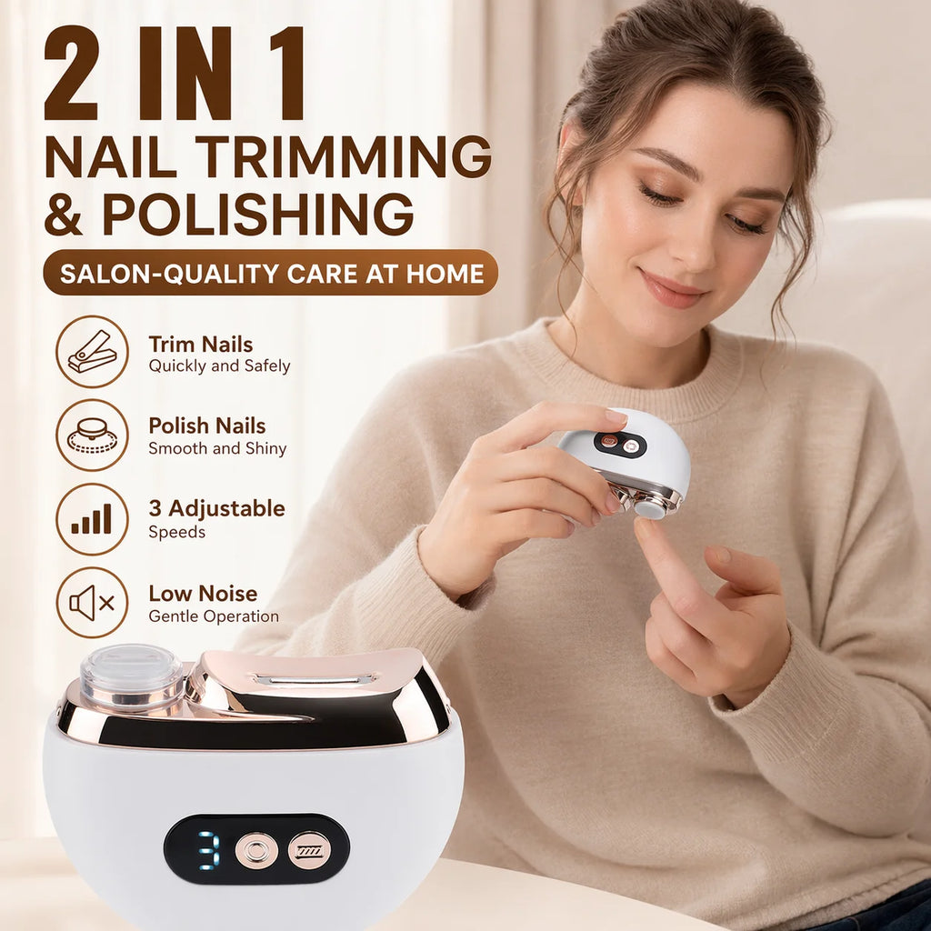 Electric 2-in-1 Automatic Nail Clipper and Trimmer