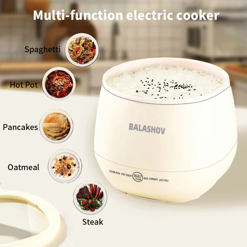Portable 1.8L Smart Mini Rice Cooker for Small Kitchens and Dorms