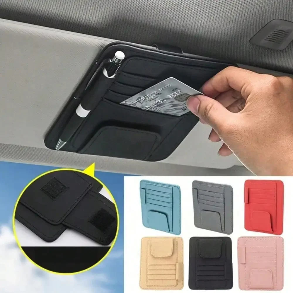 Car Sun Visor Multi-Pocket Organizer and Storage Holder