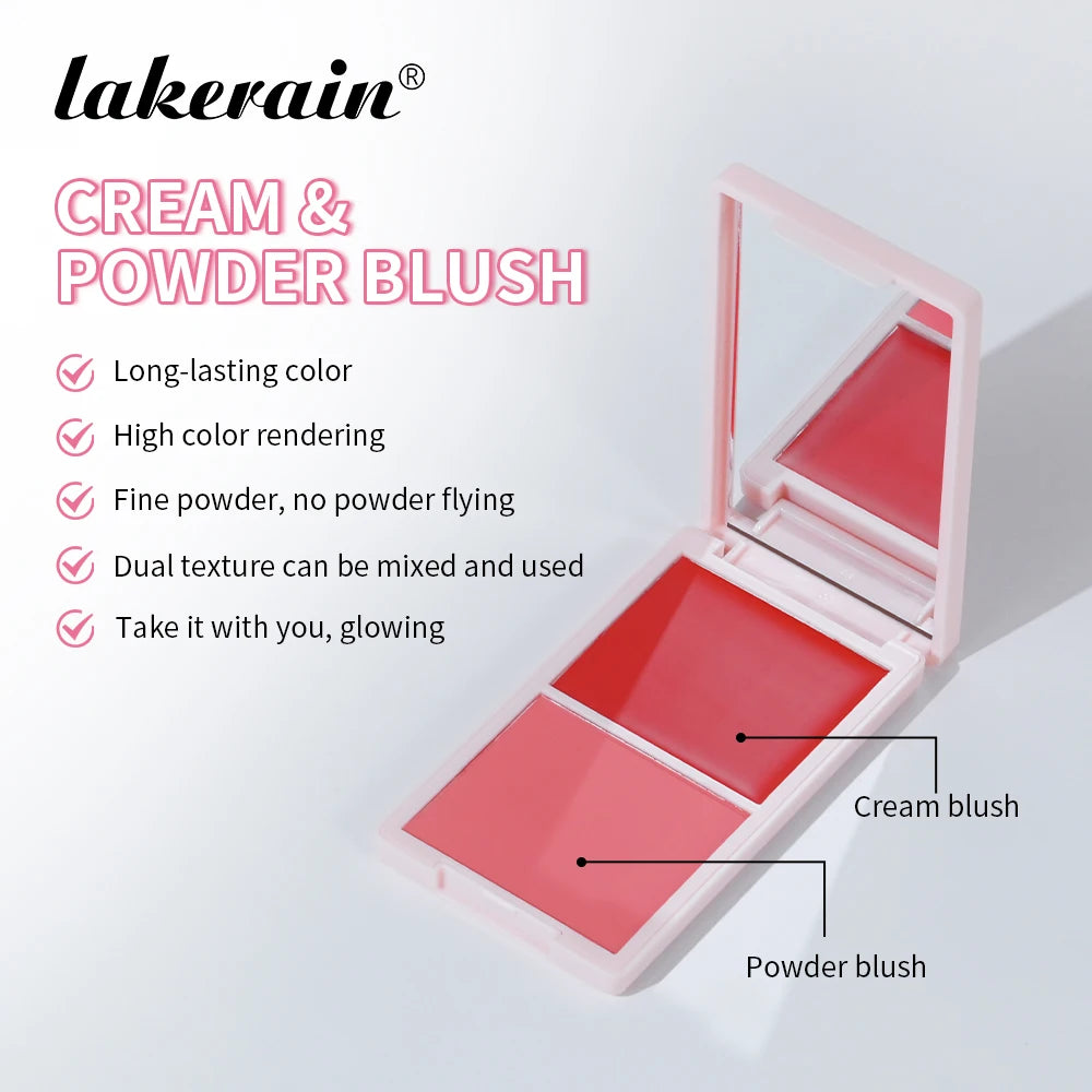 2-in-1 Cream and Powder Blush Palette for Radiant Glow