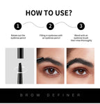 Waterproof Triangular Tip Eyebrow Pencil with Grooming Brush