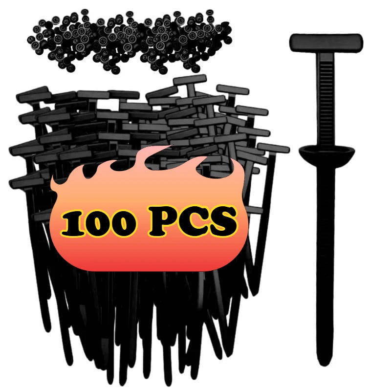 Heavy Duty Automotive Cable Tie Fasteners with Locking Clips - 12