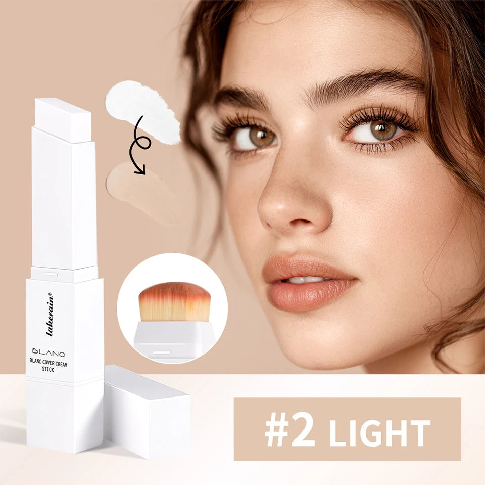 Full Coverage Cream Foundation Stick with Built-in Blending Brush - 9