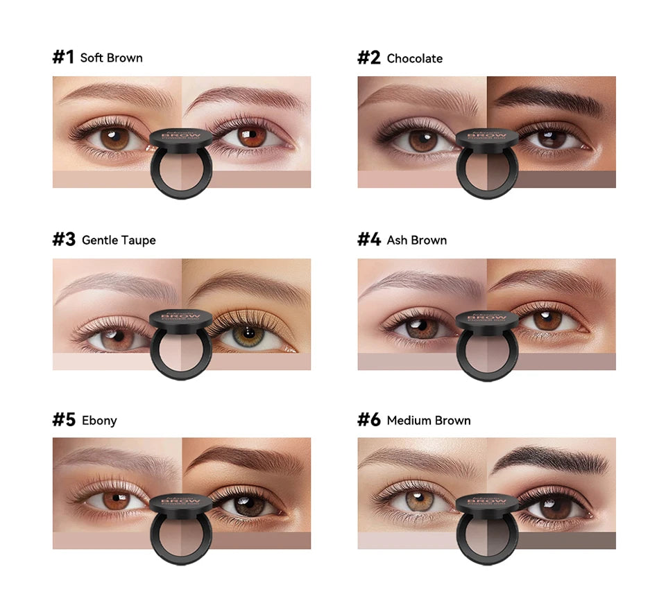 Two-Tone Eyebrow Powder Duo with Applicator Brush - 10