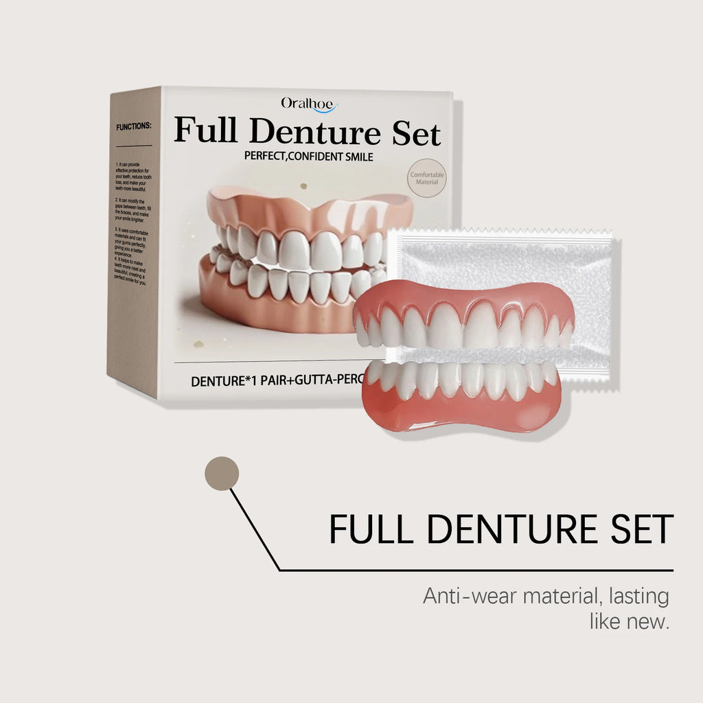 Temporary Silicone Denture Set for Instant Smile Restoration