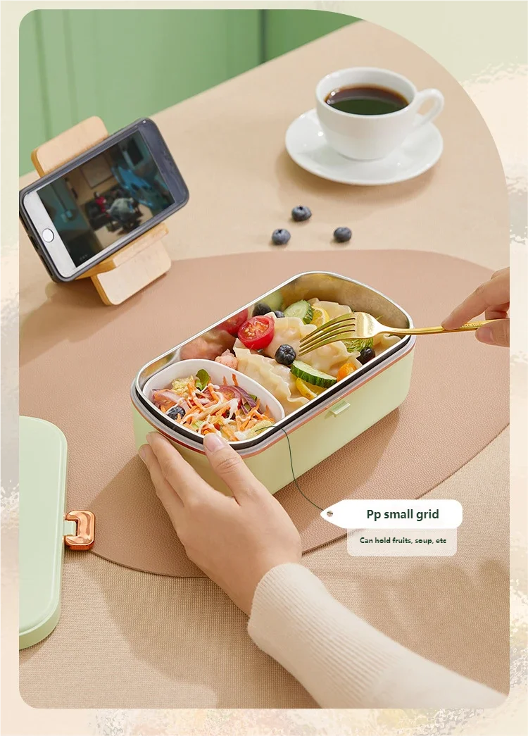 Electric Stainless Steel Portable Food Warmer Lunch Box - 10