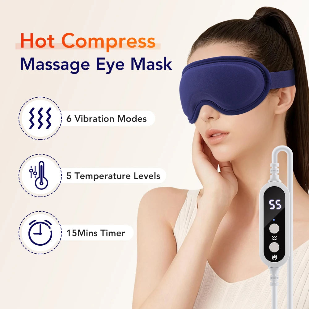 Heated Vibrating Eye Massager for Relaxation and Sleep