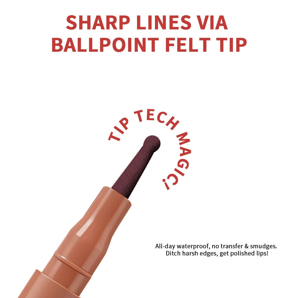Waterproof Ballpoint Felt Tip Lip Liner Stain
