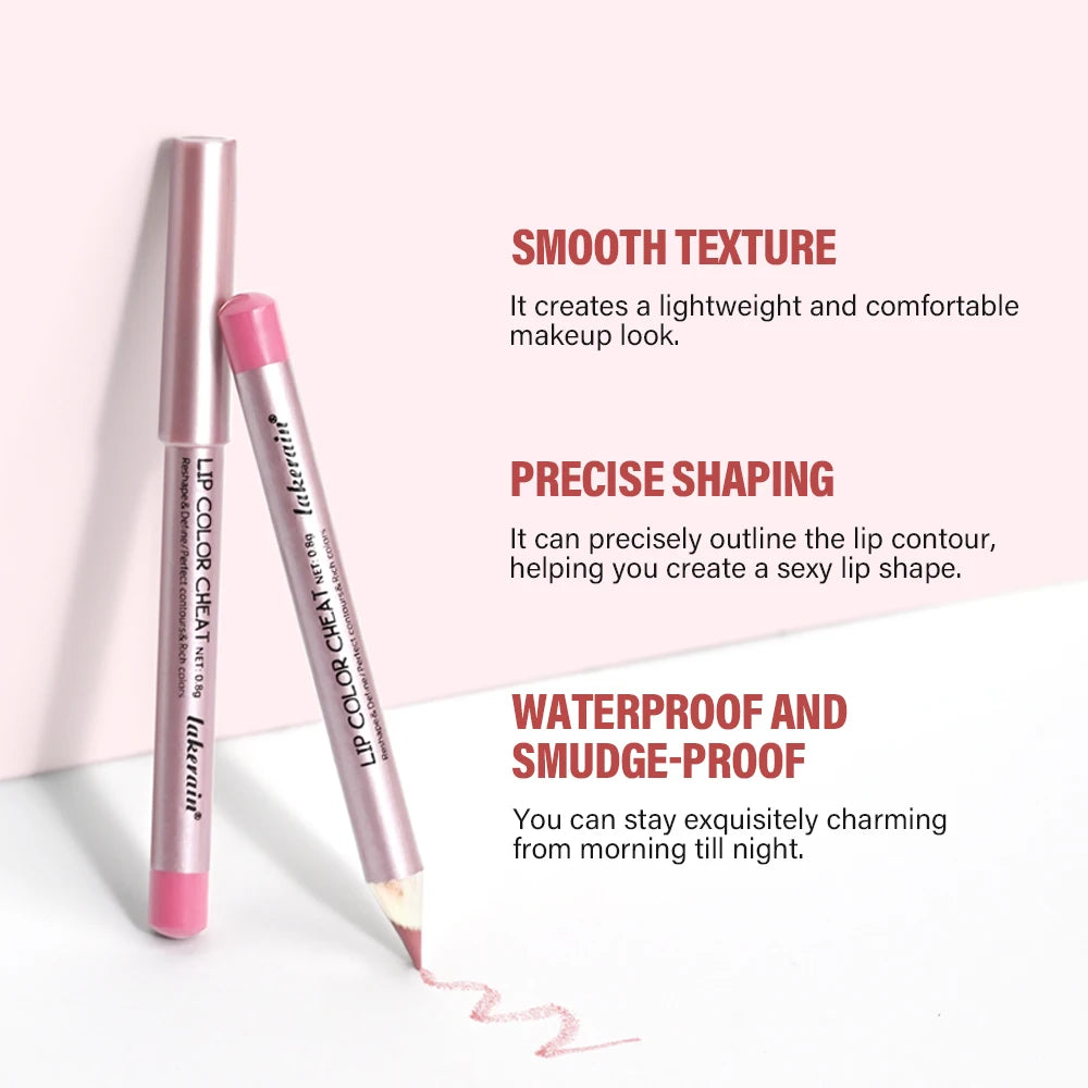 Waterproof Matte Lip Liner Pencil Set for Defined Lips - 4