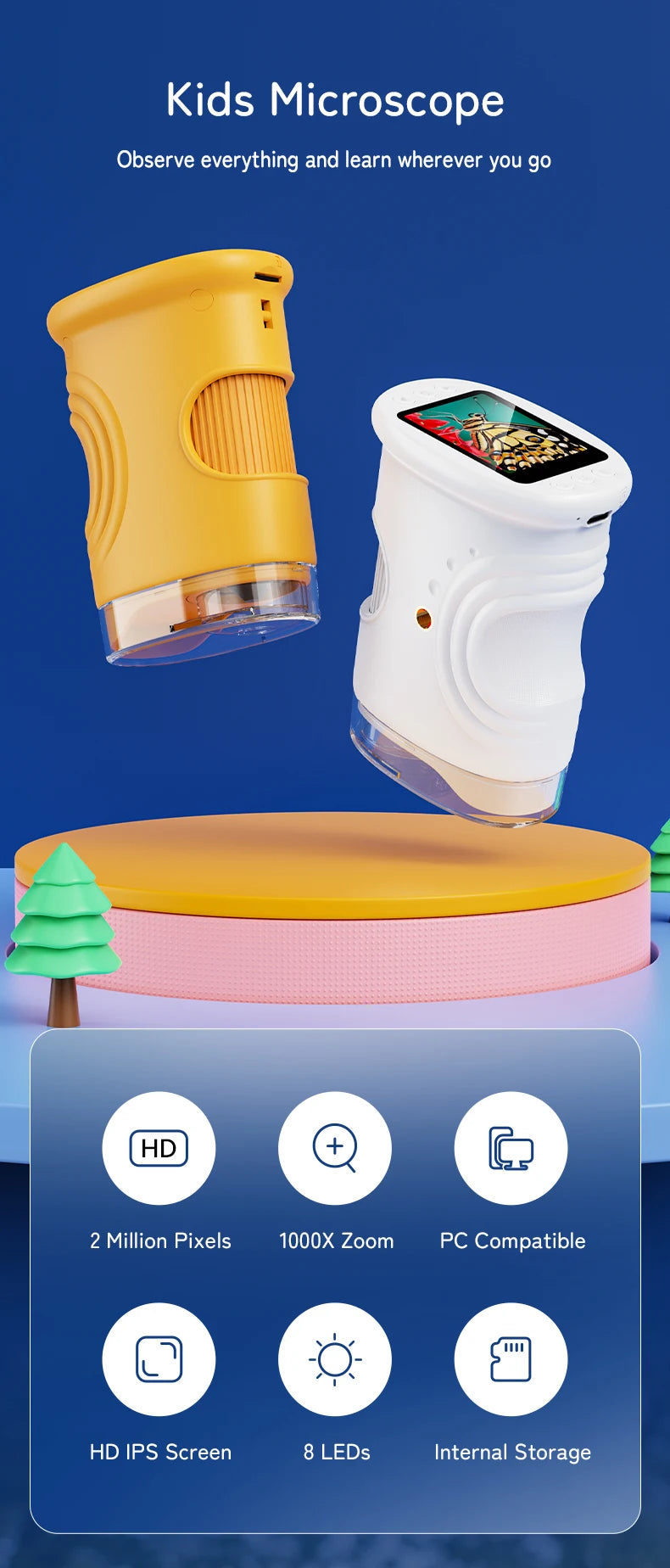 Digital Handheld Microscope for Kids