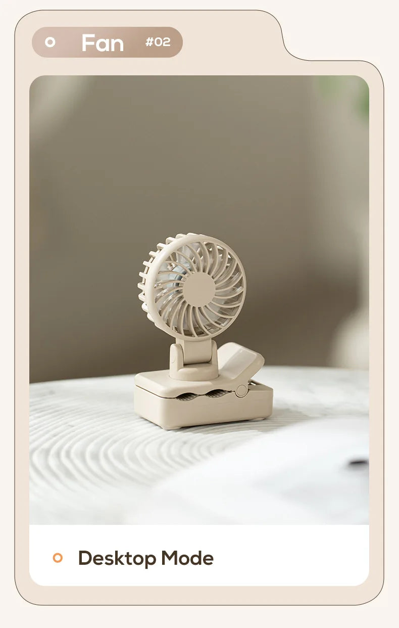 Portable USB Rechargeable Clip-On Cooling Fan