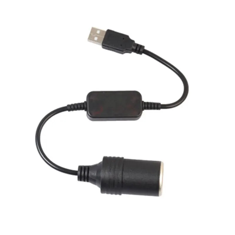USB to 12V Car Cigarette Lighter Socket Adapter - 5