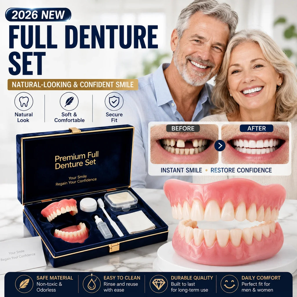 Temporary Comfort Fit Full Denture Set for Instant Smile