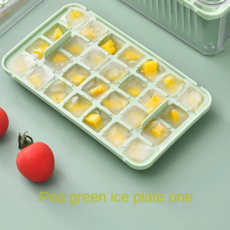 One-Press Easy Release Ice Cube Tray with Storage Box