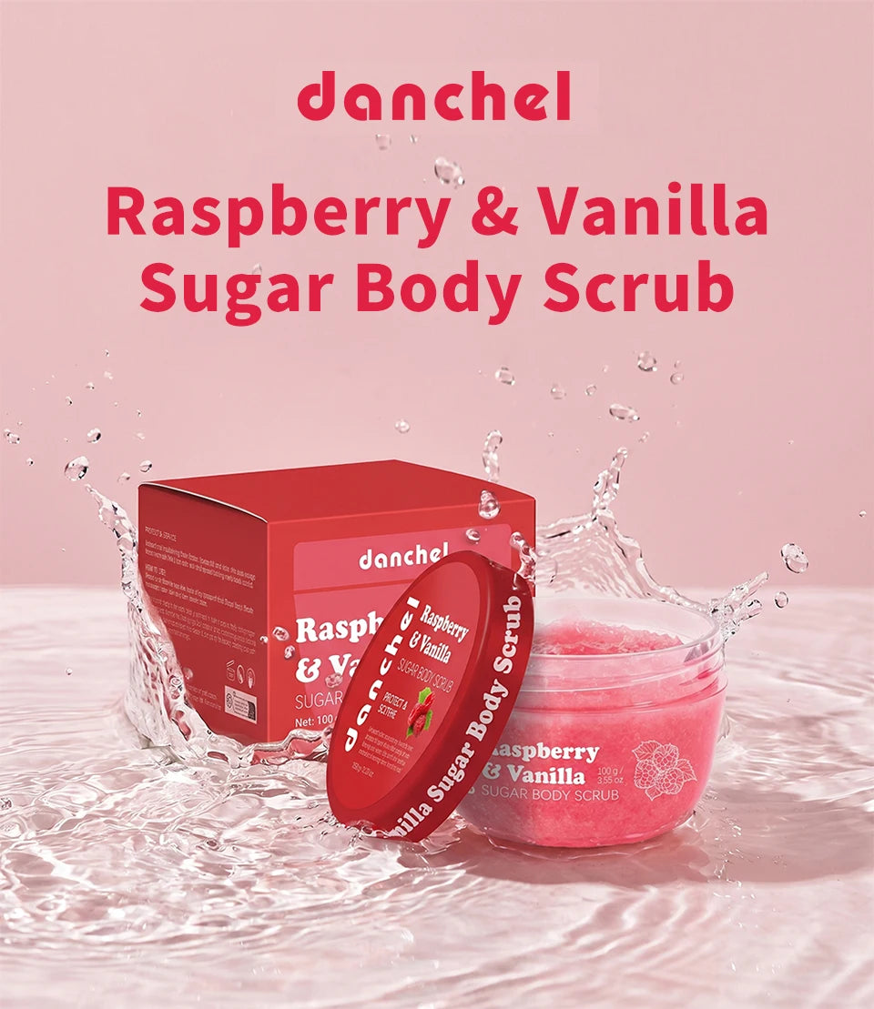 Raspberry Vanilla Sugar Body Scrub for Smooth Glowing Skin