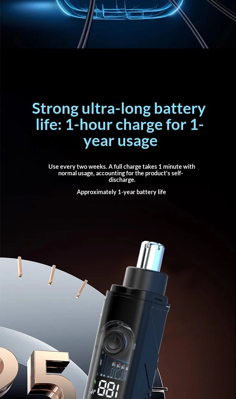 Electric Rechargeable Nose and Ear Hair Trimmer - 15